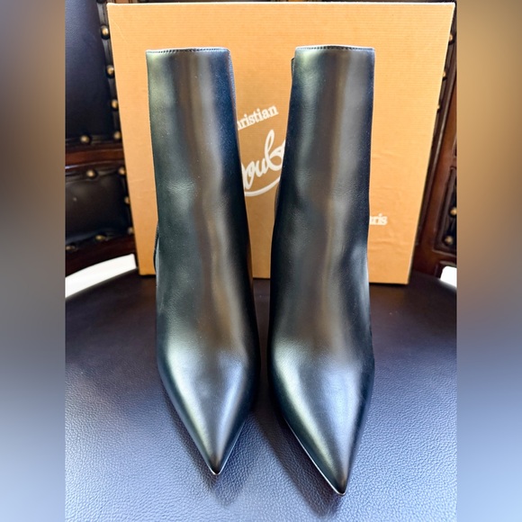 New Christian Louboutin Calfskin Chelsea Chick 100 Stiletto Boots Size 41 Black - Picture 3 of 9